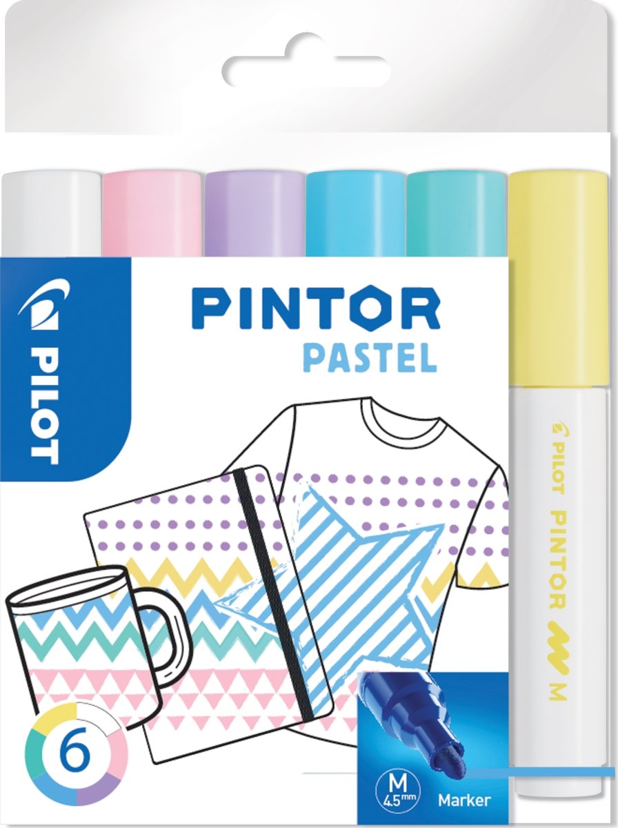 Pilot Pintor Marker | M | 1,4 mm | 6 pastelfarver