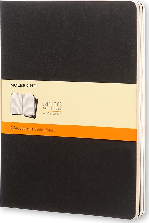 Moleskine Cahier Notesbog | XL | Linj. | Sort