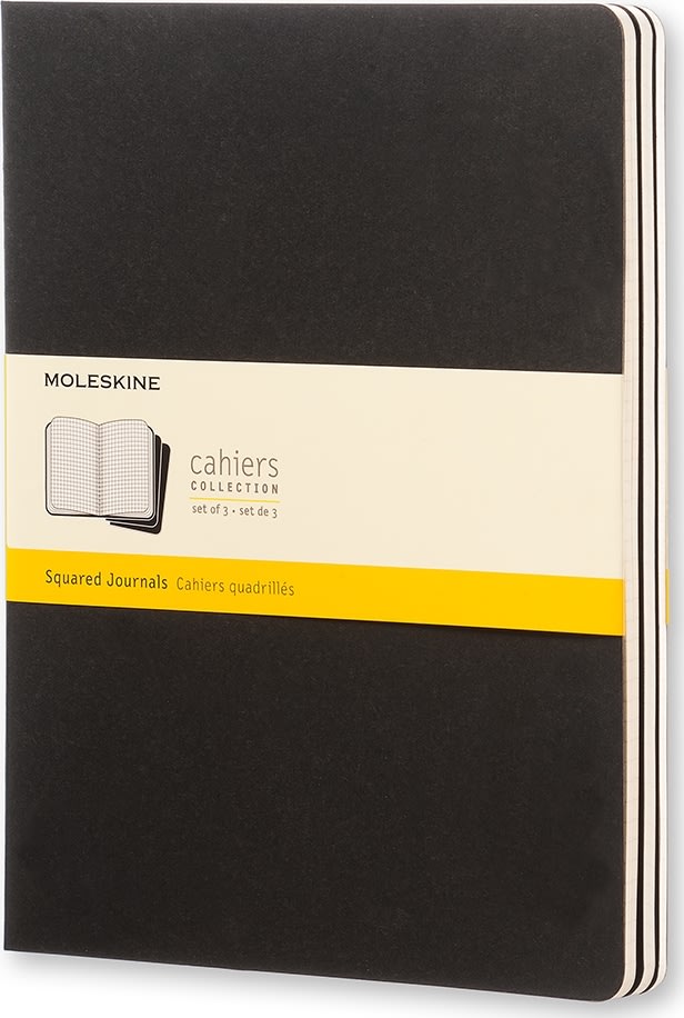 Moleskine Cahier Notesbog | XL | Kvad. | Sort