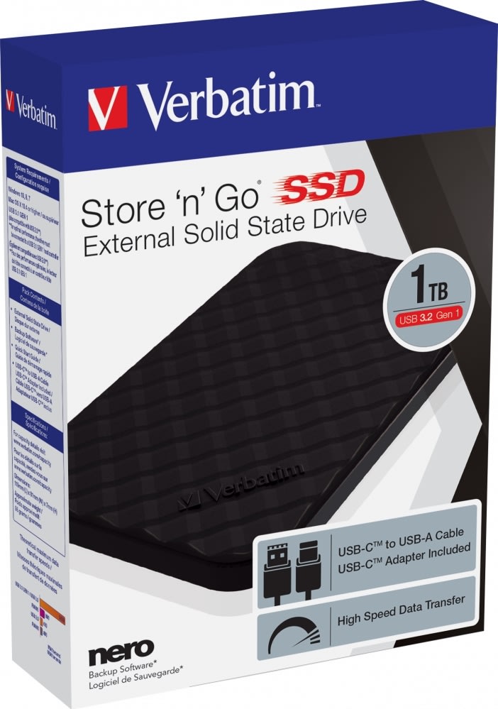 Verbatim Store ‘N’ Go SSD harddisk, 1TB, sort