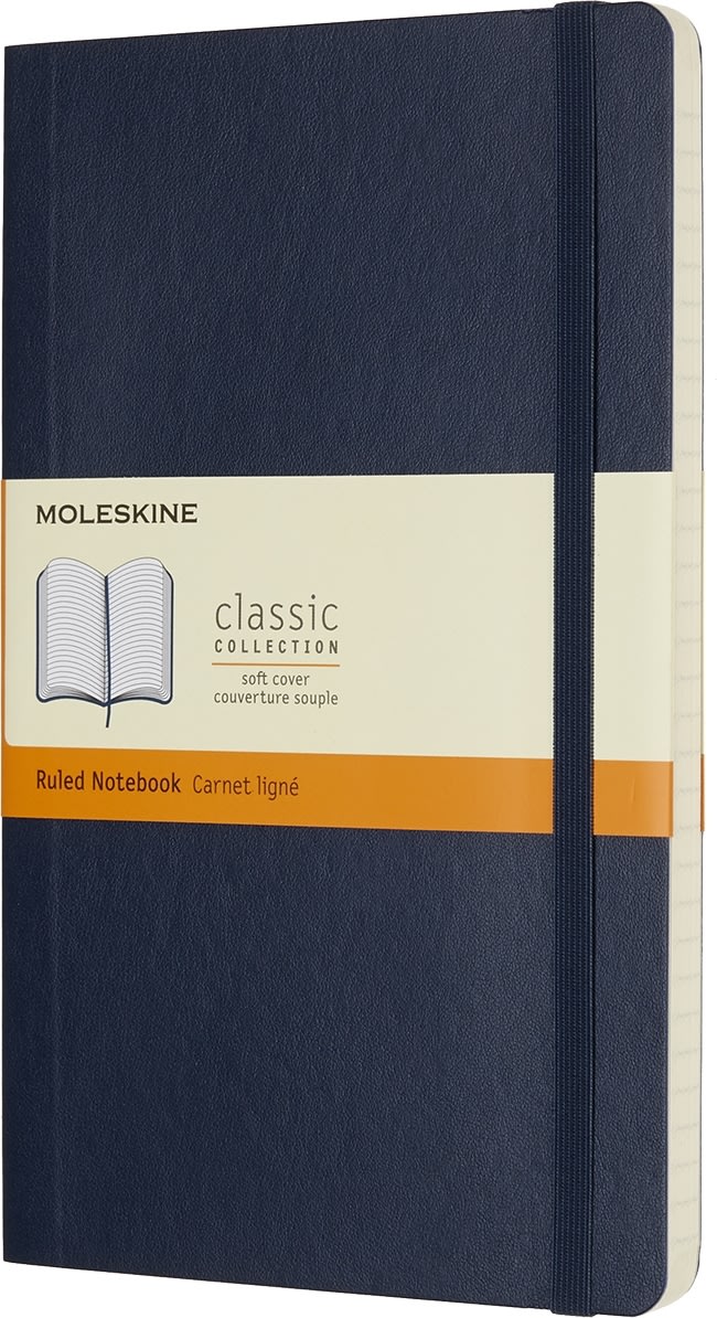 Moleskine Clas. S Notesbog | L | Linj. | S.blå