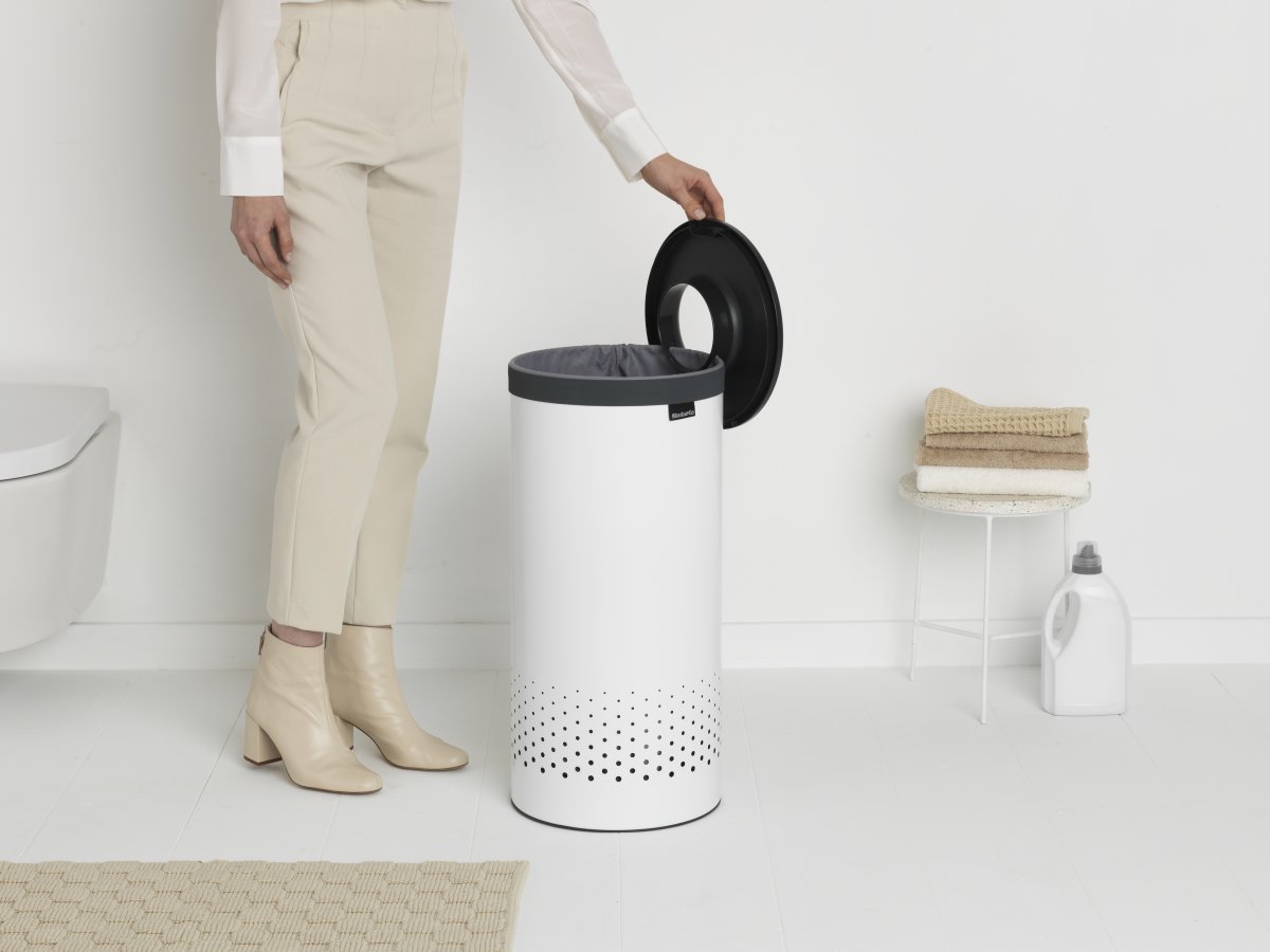 Brabantia Vasketøjskurv, 35 L, hvid/grå