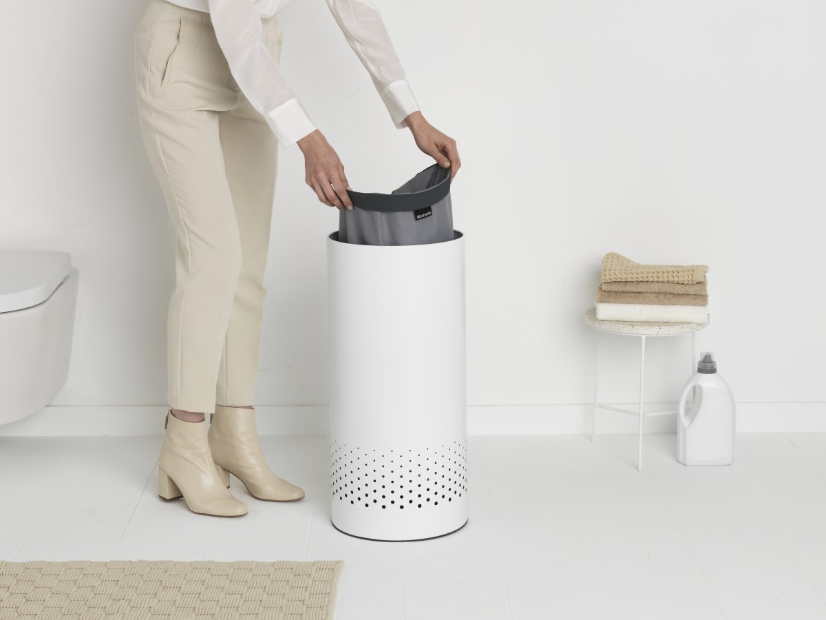 Brabantia Vasketøjskurv, 35 L, hvid/grå