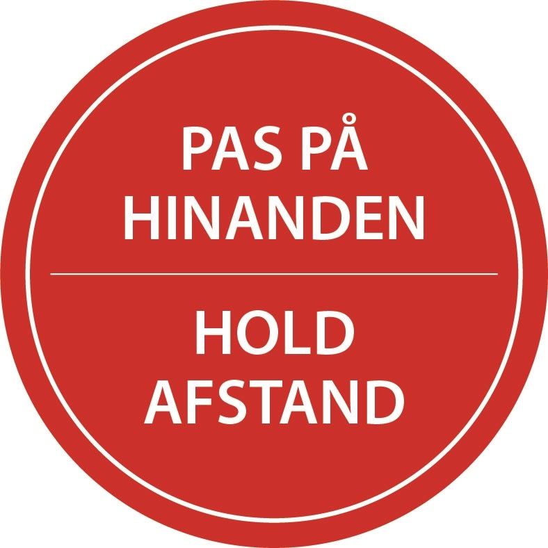 Gulvmærkning "Hold Afstand" Rød diameter 20cm