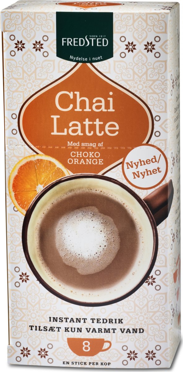 Fredsted Chai Latte Choco Orange te, 8 sticks