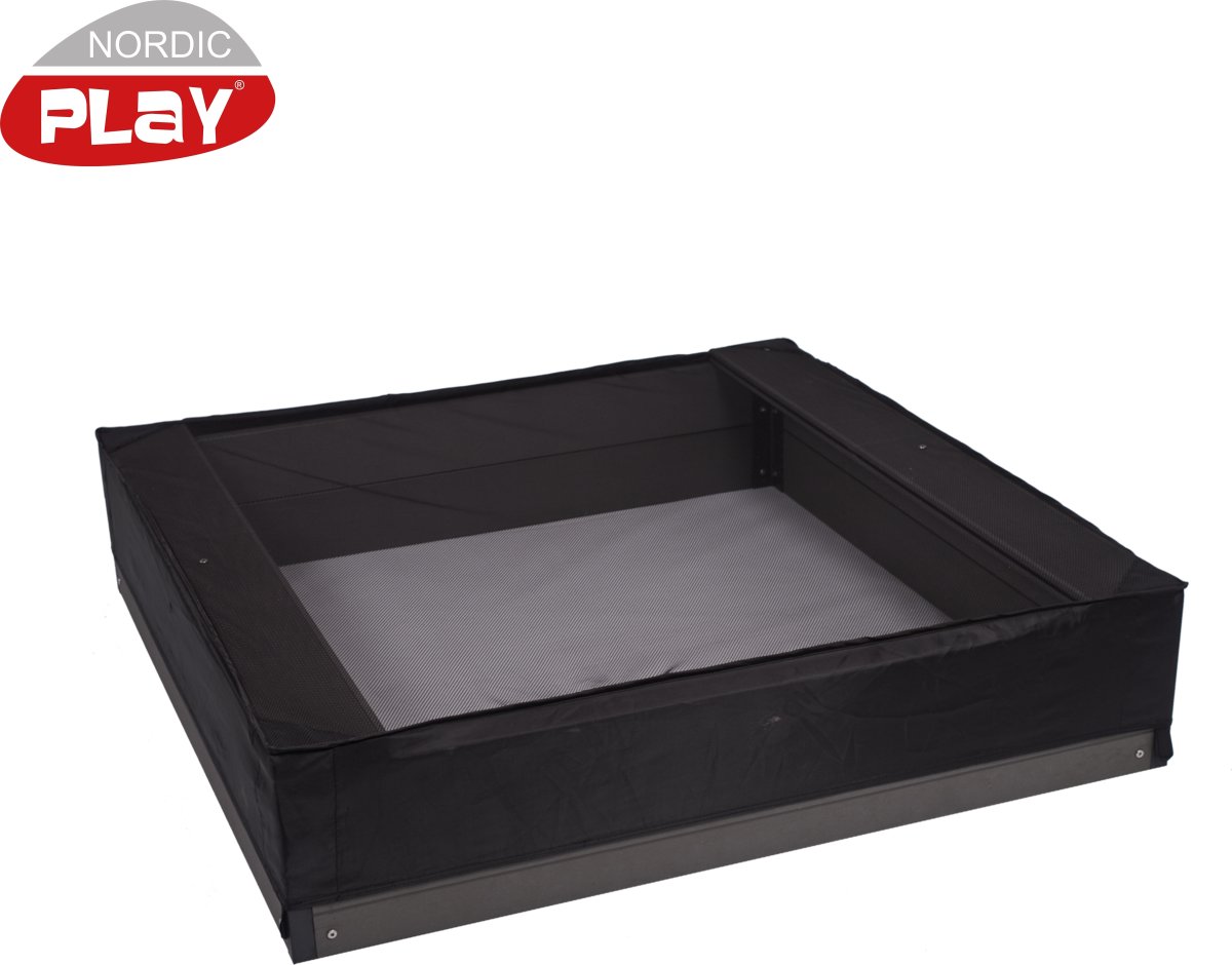 Stikke ud vægt sekstant NORDIC PLAY Sandkassenet 120 x 120 x 20 cm, sort | Lomax A/S