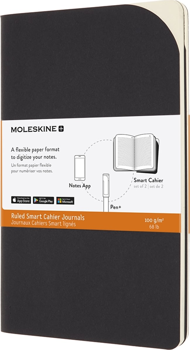 Moleskine Smart Cahier Notesbog | L | Lin. | Sort