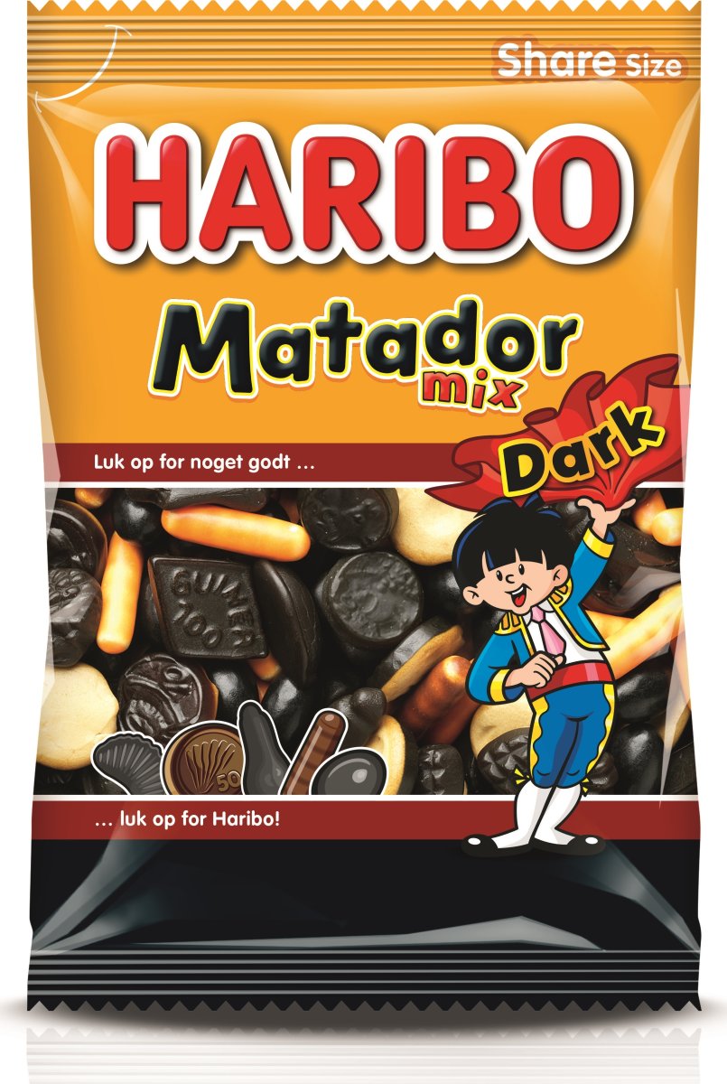 Male Tropisk salat Haribo Matador mix dark, 350 g, til lakridselskeren - fås her! | Lomax A/S