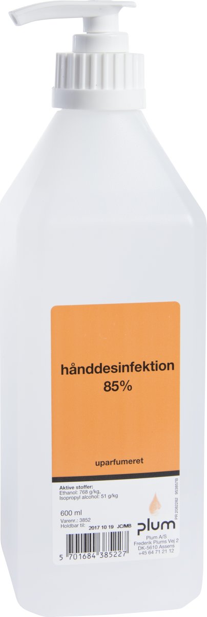 Plum Hånddesinfek. 85% | Flydende | Pumpe | 600 ml