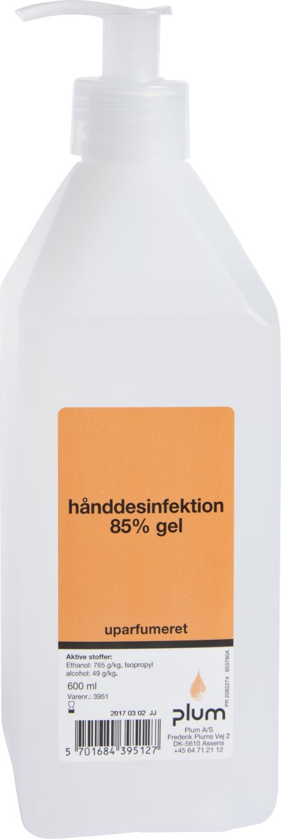 Plum Hånddesinfektion 85% | Gel | Pumpe | 600 ml