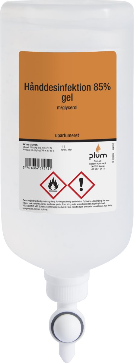 Plum Hånddesinfektion 85% | Gel | Standbag | 1 L