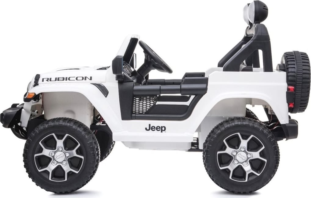 El-drevet Jeep Wrangler Rubicon børnebil, hvid