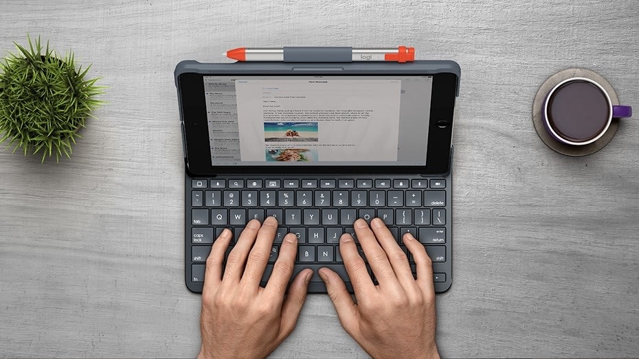 fugtighed marmelade Praktisk Logitech Slim Folio med keyboard til iPad 10,2” - Fri Fragt | Lomax A/S