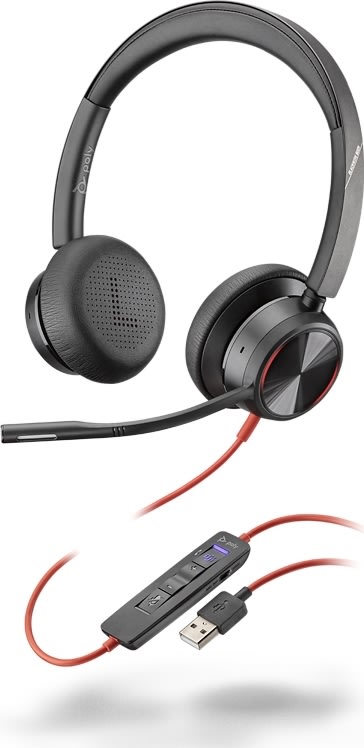 Poly Blackwire 8225 USB-A MS headset, sort