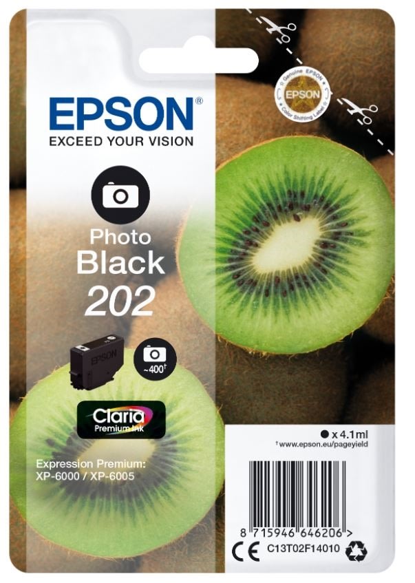 Epson T202 blækpatron, foto sort