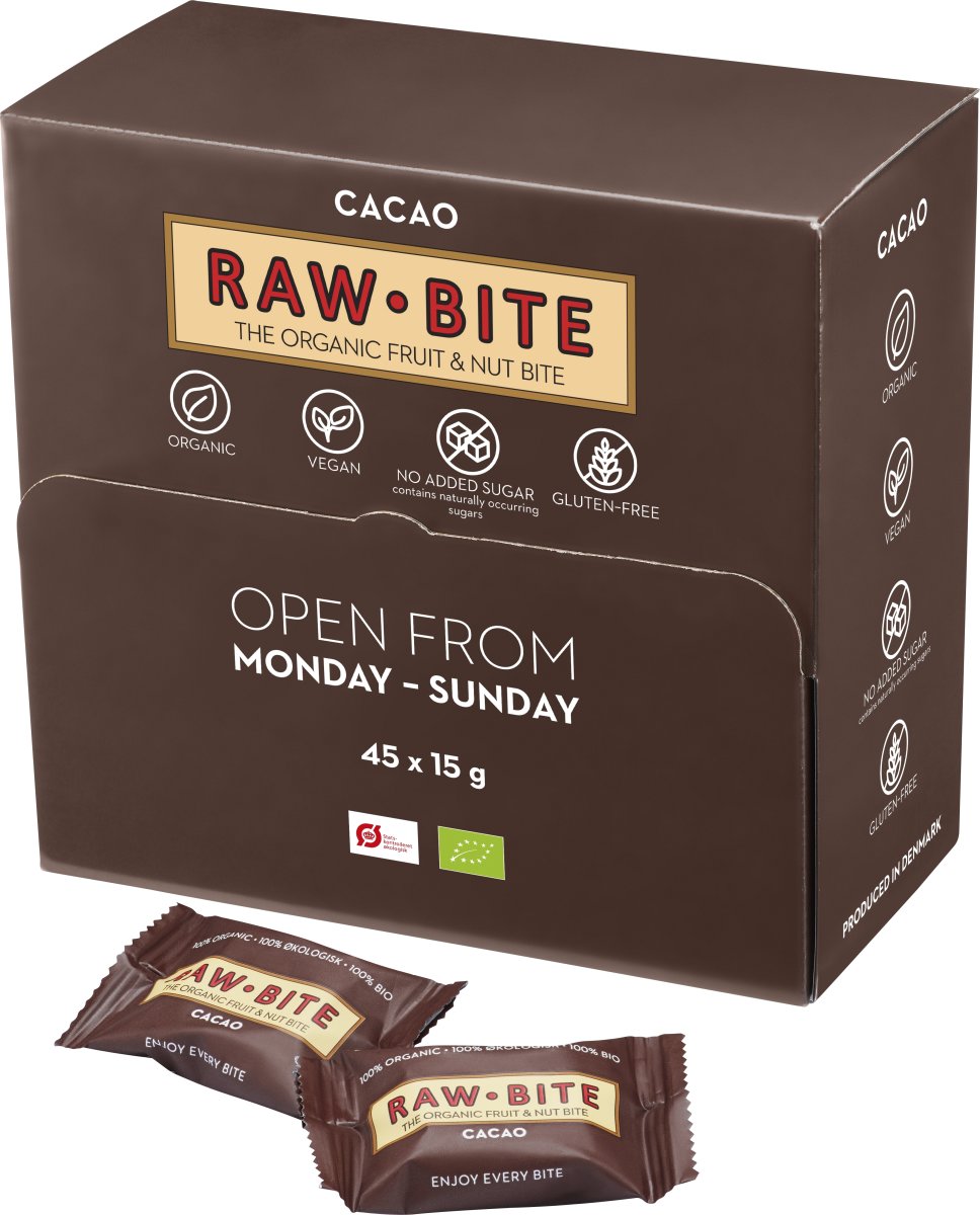 Rawbite Cacao Officebox, 45 bites á 15 g