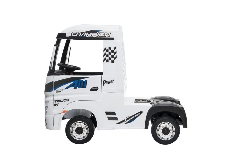 El-drevet Mercedes Actros Truck børnelastbil, hvid