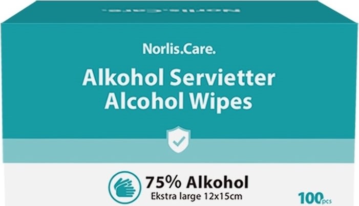 Norlis Care Hånddesinfektion 75% | Wipes | 100 stk