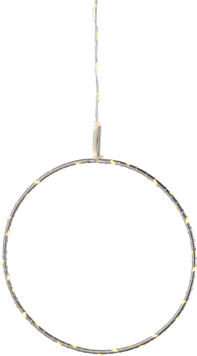 Liva cirkel, 60 LED, Ø20 cm sølv