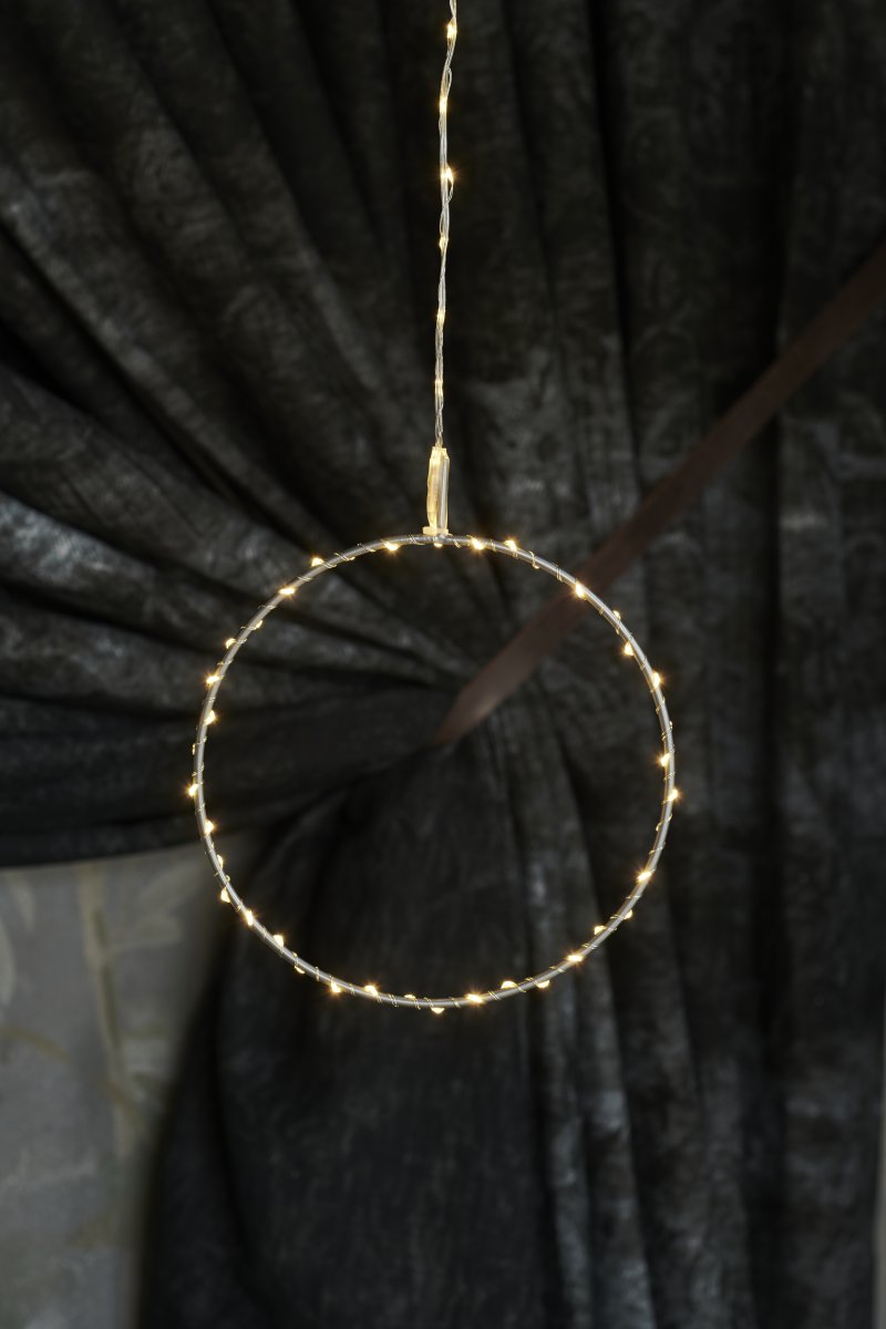 Liva cirkel, 60 LED, Ø20 cm sølv
