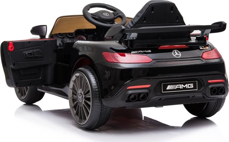 El-drevet Mercedes AMG GTR børnebil, 12V, sort