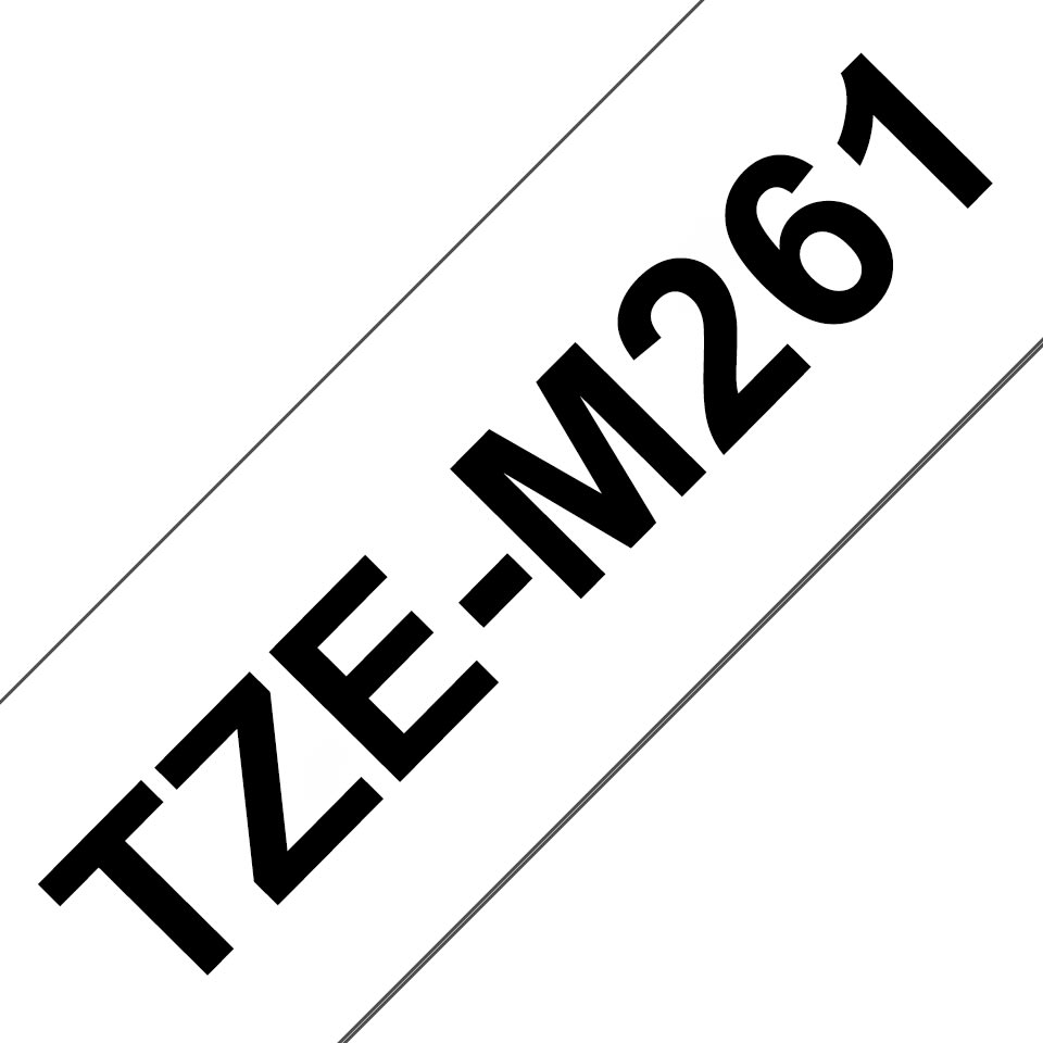 Brother TZe-M261 labeltape 36mm, sort på mat hvid