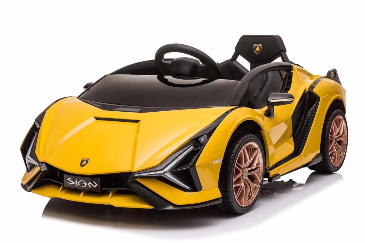 EL-drevet Lamborghini Sian børnebil, 12V, gul