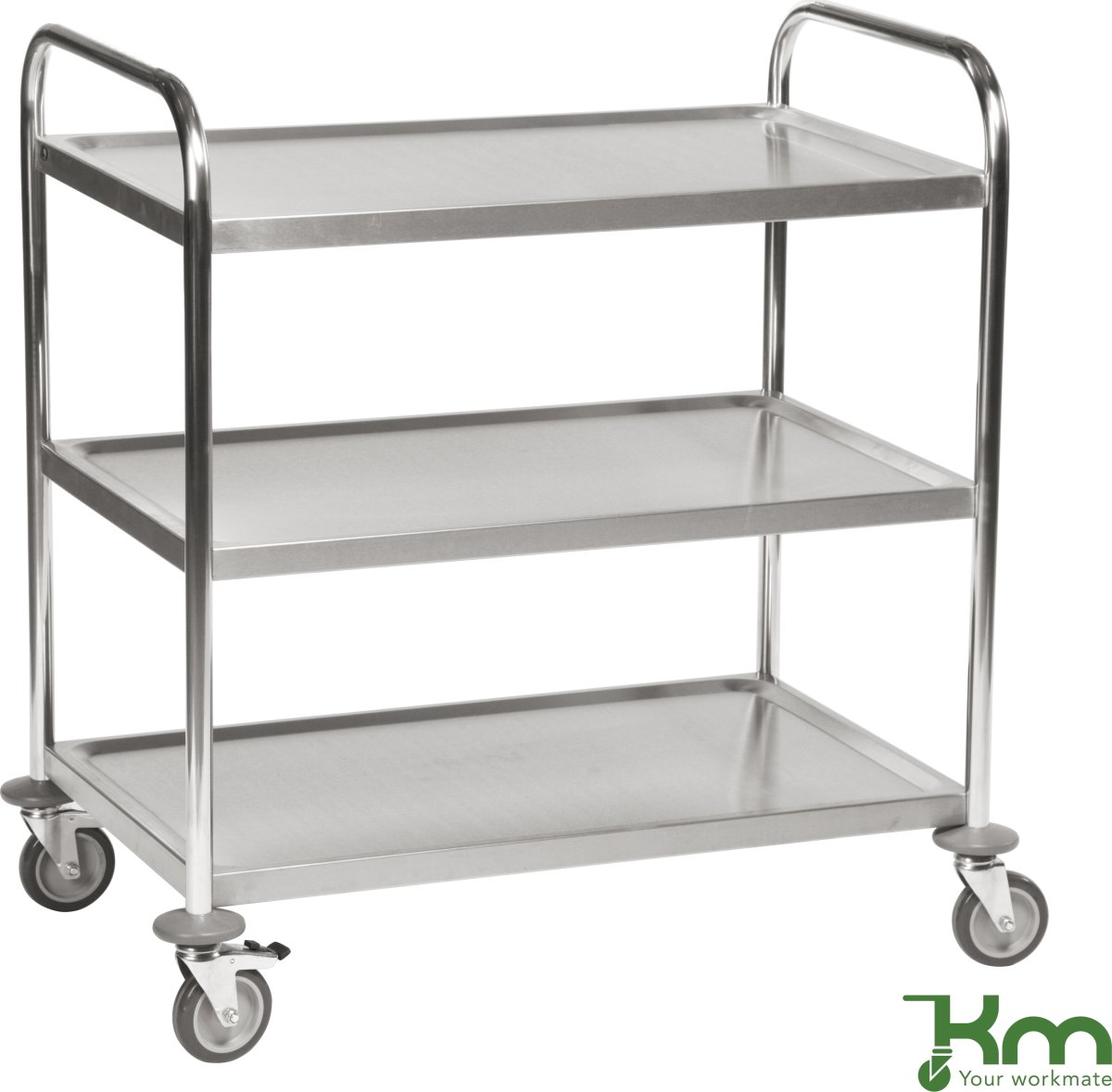 Rustfrit Rullebord, 3 hylder, 910x500x940mm