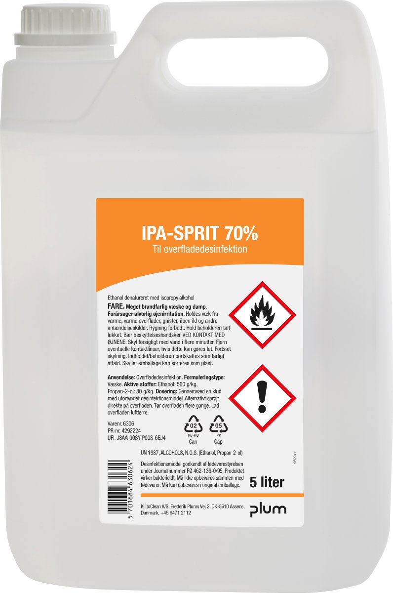 Supplement Revisor cabriolet Plum IPA-sprit 70% | Overfladedesinfektion | 5 L | Lomax A/S
