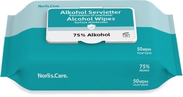 Norlis Care Overfladedesinfek 75% | Wipes | 50 stk