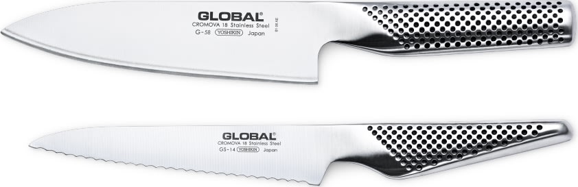 Global Kokkekniv 16 cm & Brødkniv 15 cm