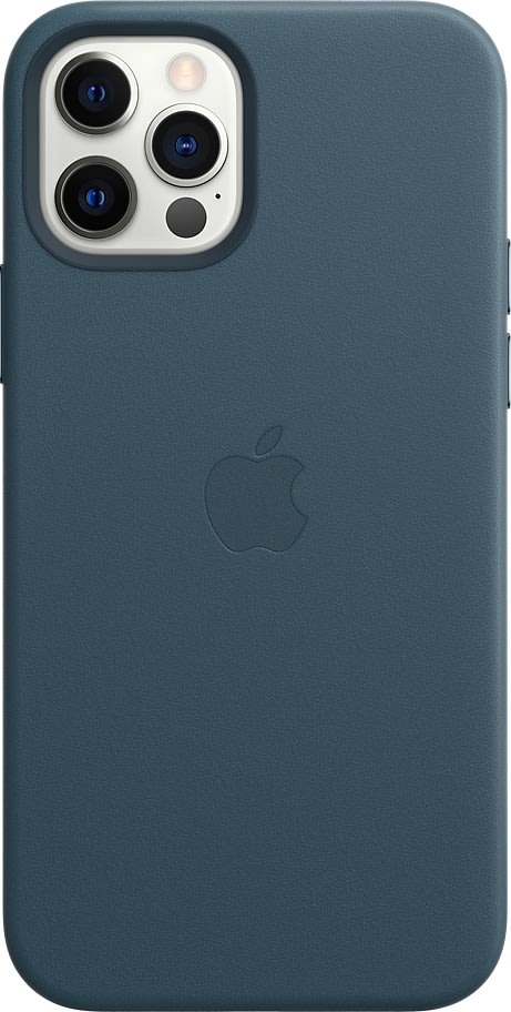 Apple læder etui til iPhone 12|12 Pro, østersblå