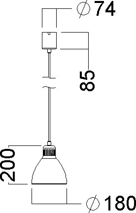 Luxo L-1 E27 loftslampe, Ø18, sort