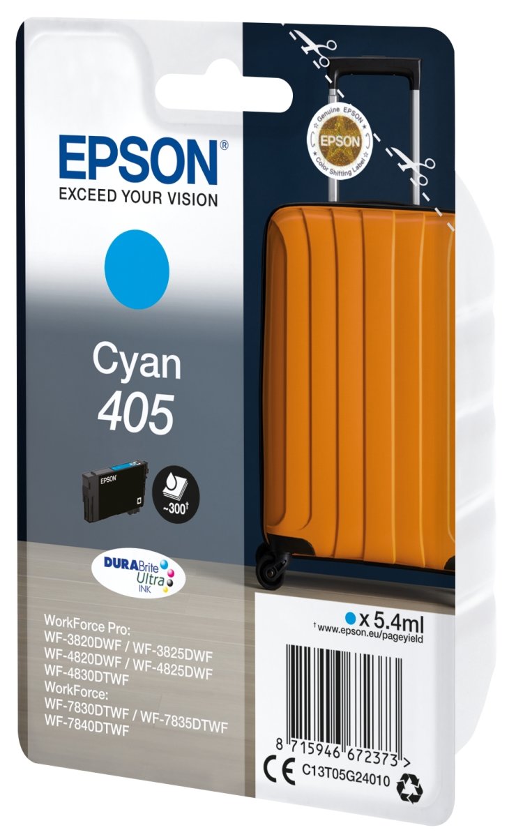 Epson T405 blækpatron, cyan