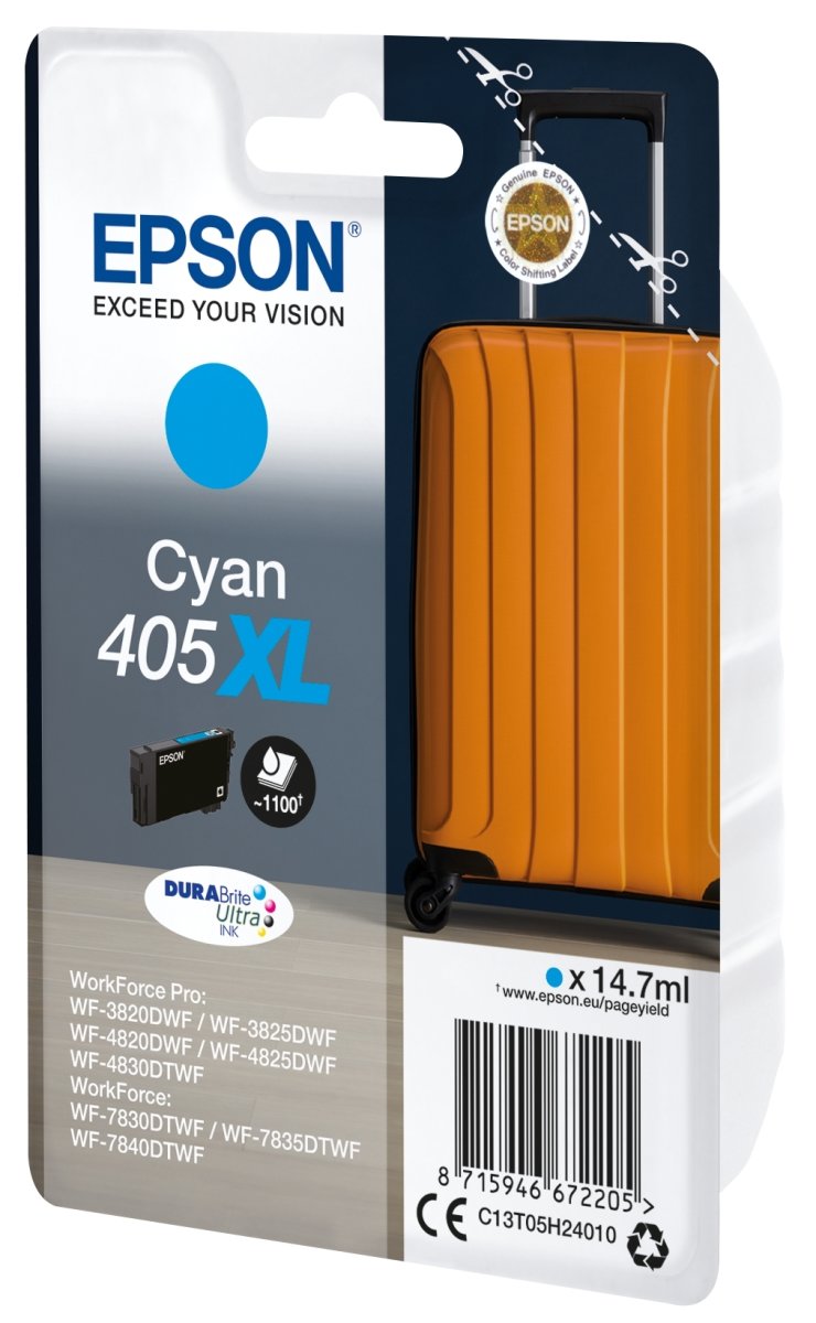 Epson T405 XL blækpatron, cyan