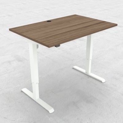 Compact hæve/sænkebord, 120x80 cm, Valnød/hvid