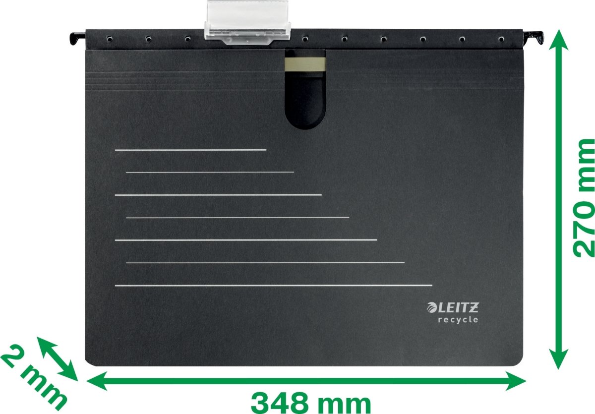 Leitz Recycle Hængemappe m. mekanisme | A4 | Sort