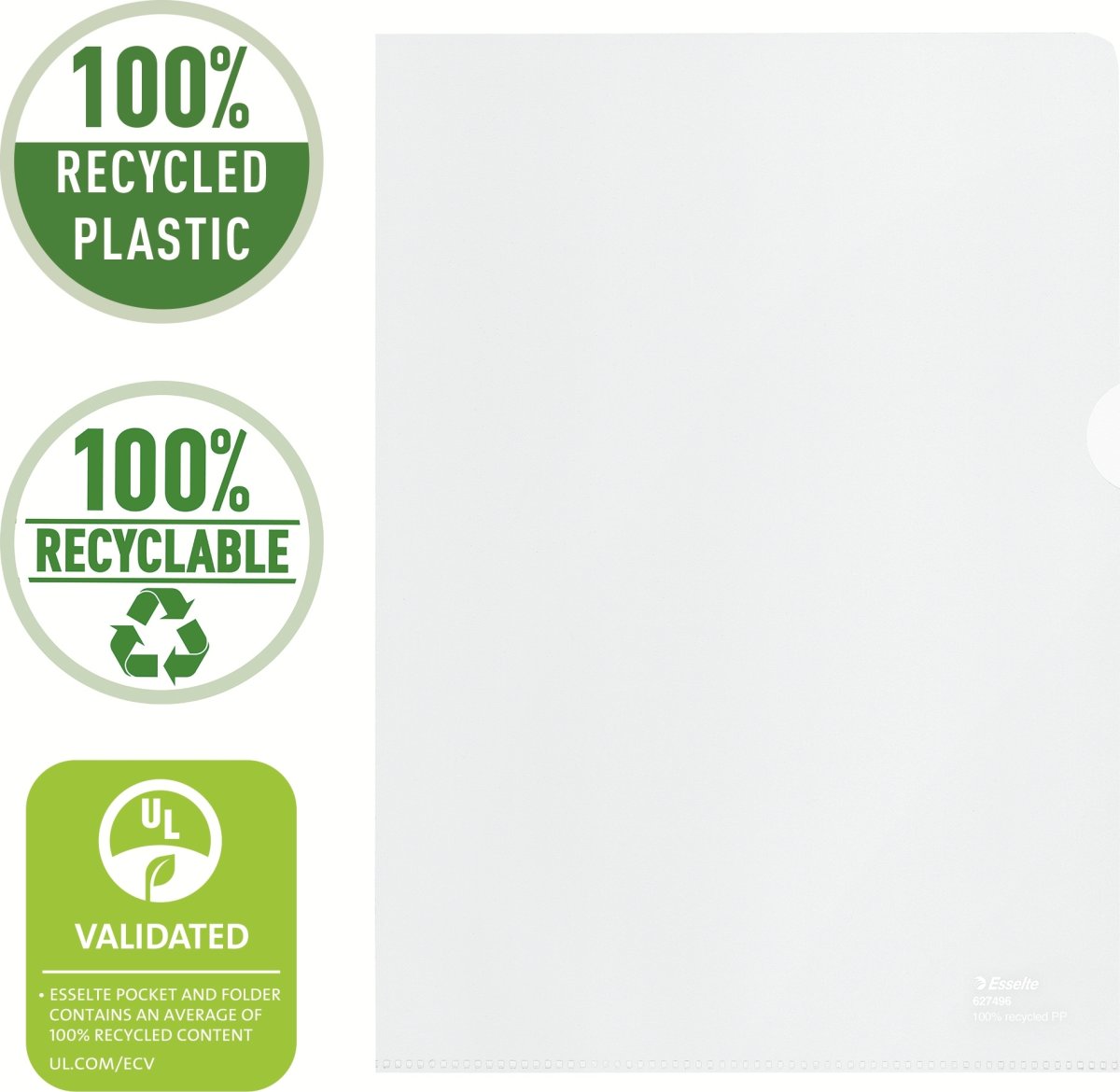 Esselte Recycle Chartek | A4 | 100my | 100 stk.