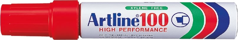 Artline 100 Permanent Marker | Rød