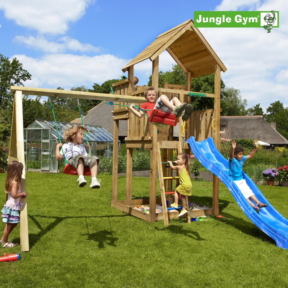 Jungle Gym Palace legetårn inkl. swing module xtra