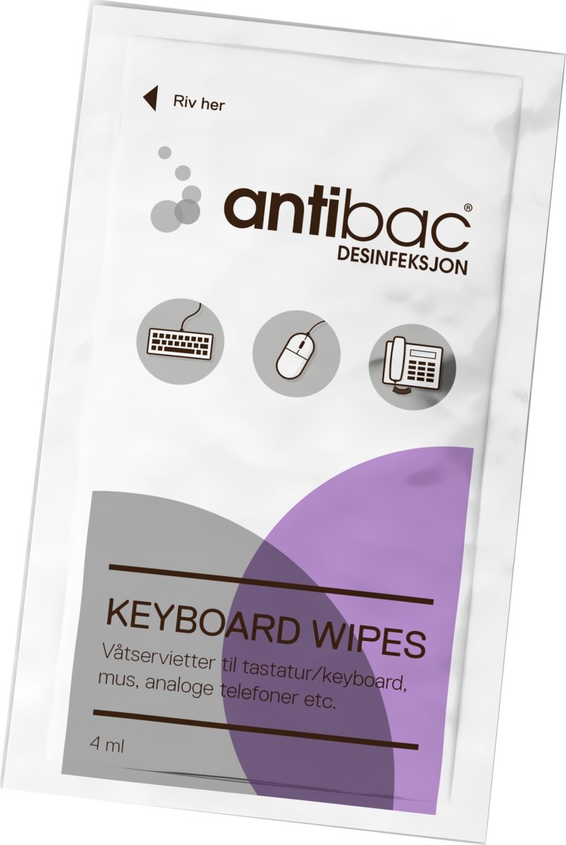 Antibac Keyboard Wipes 75% | 80 stk.