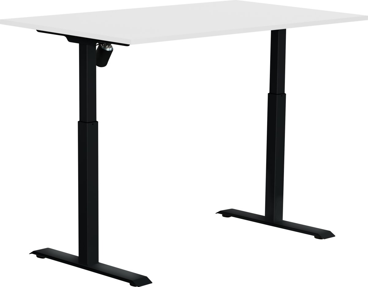 Sun-Flex II hæve/sænkebord, 140x80, Hvid/sort