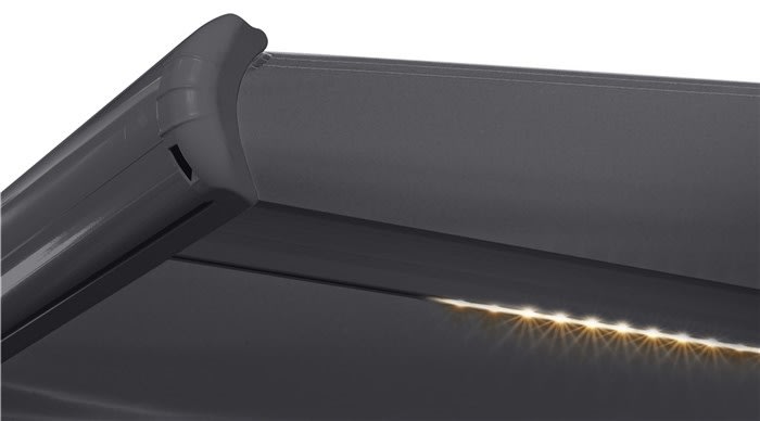 Liana Markise m/motor+LED, 350x300 cm, grå/grå