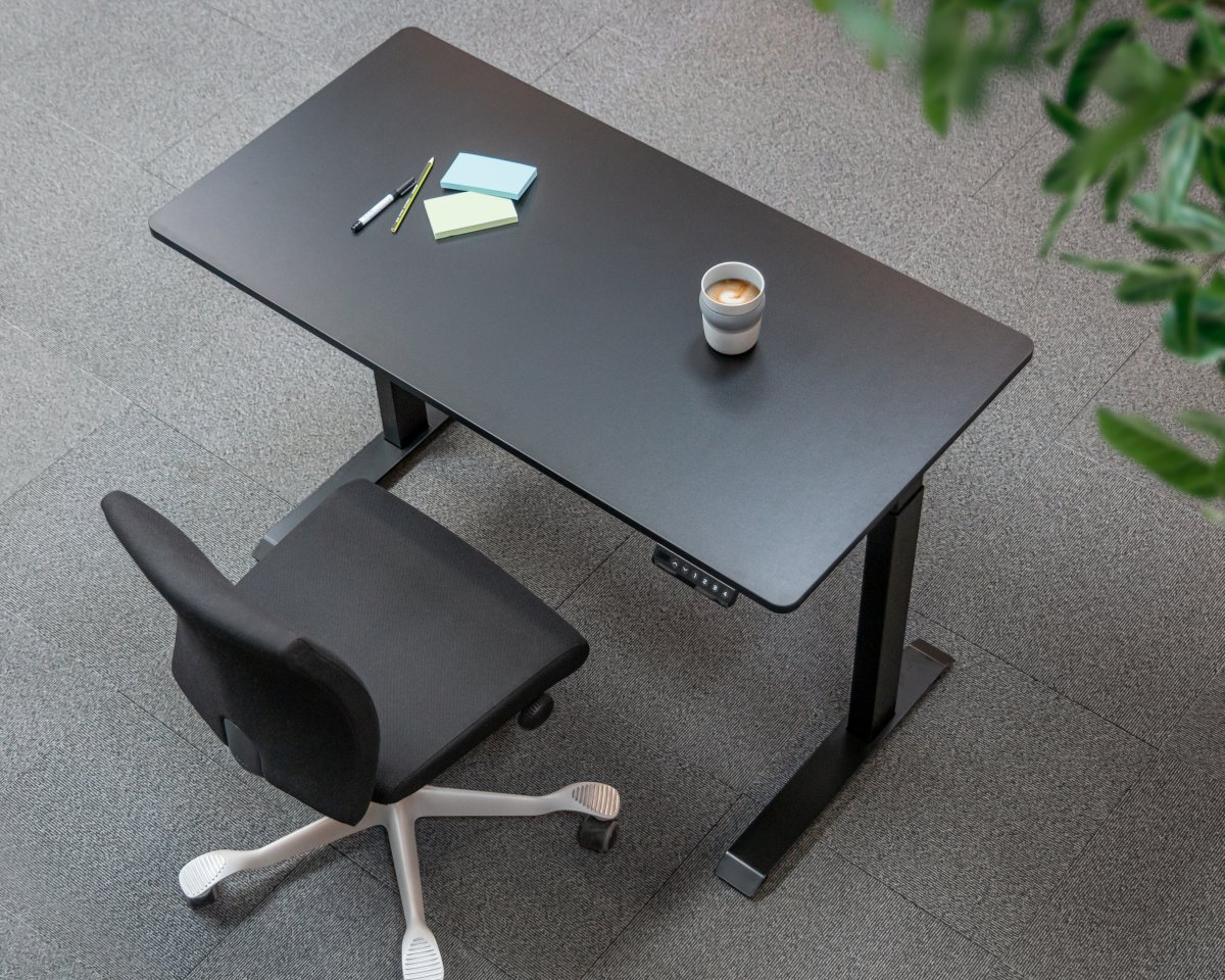 Small hæve/sænkebord, 120x60 cm, Sort