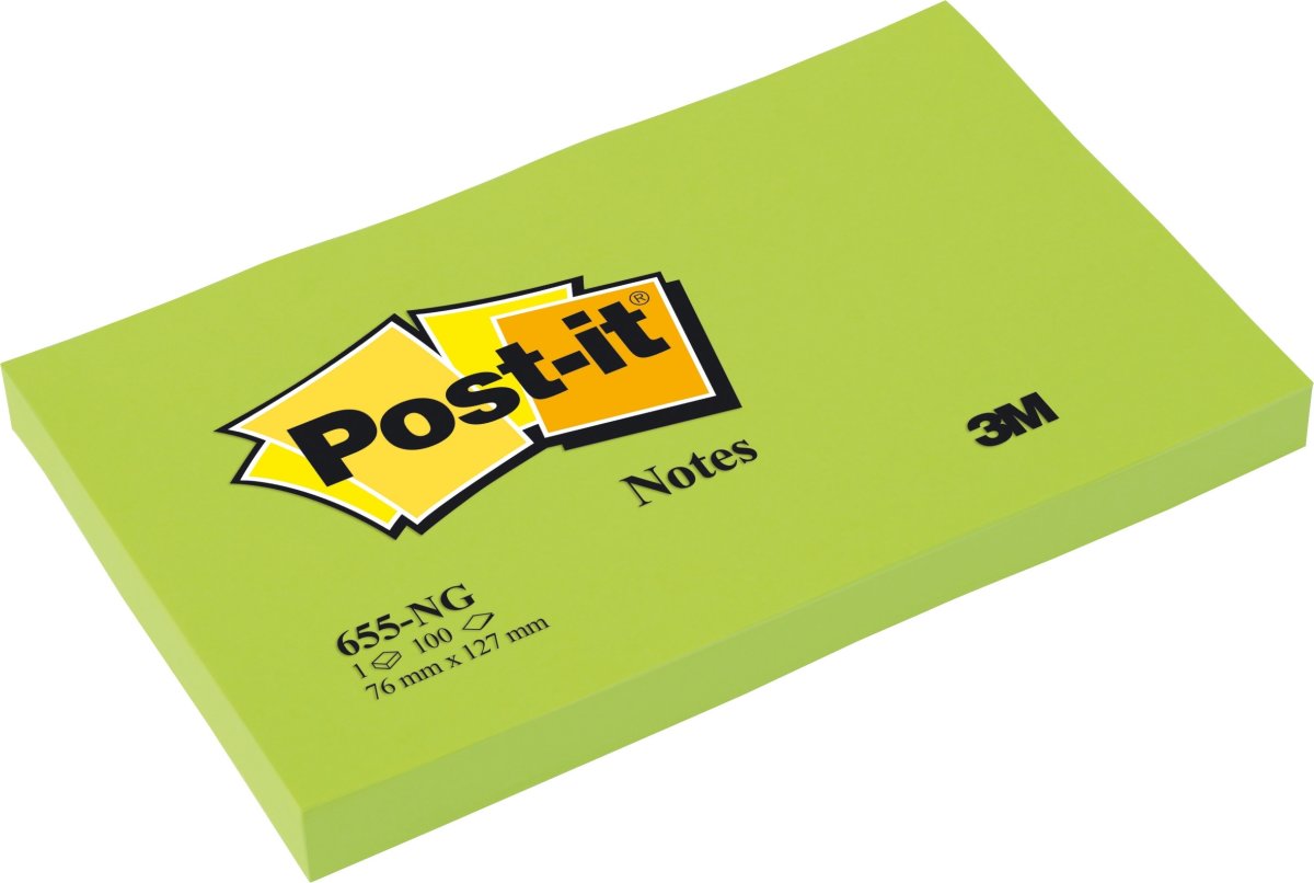 Post-it Notes | 76x127 mm | Neon grøn