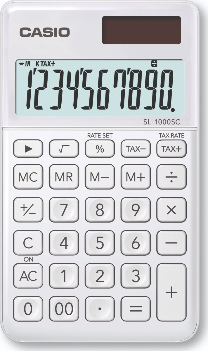Casio SL-1000SC bordregner, hvid