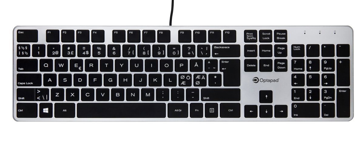 Optapad tastatur, sort/sølvgrå