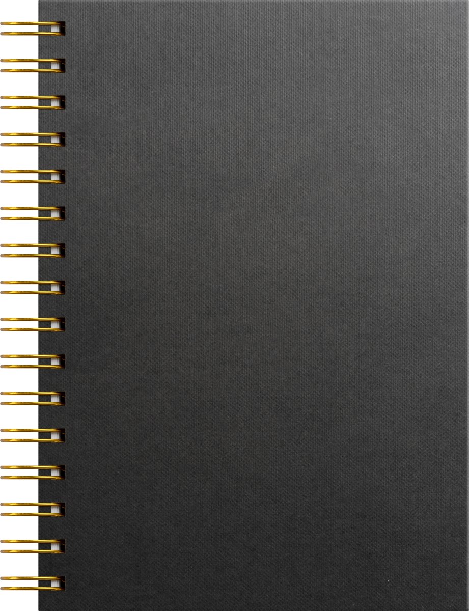 Burde Notesbog, A5, linjeret, black