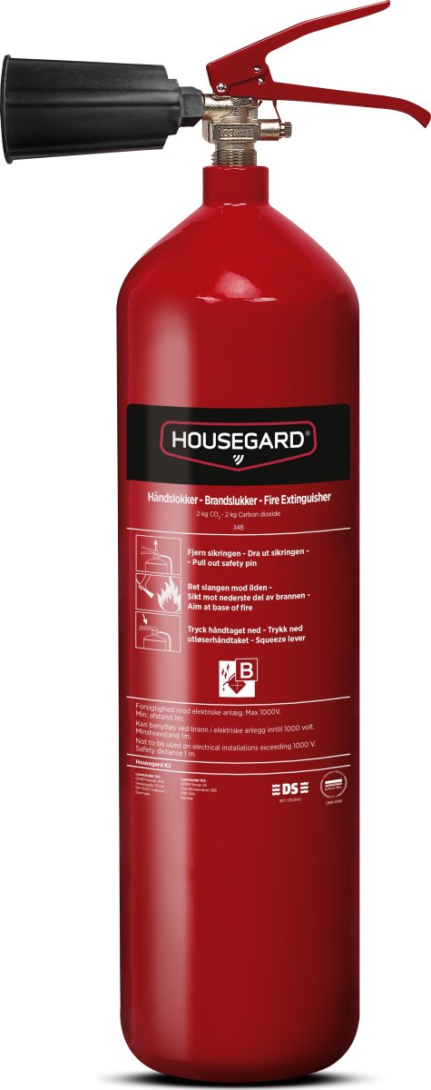 Housegard CO2 Brandslukker | 2 kg | Rød