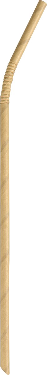 Sugerør m/knæk | Papir | Brun | 24cm | Ø6mm|250stk